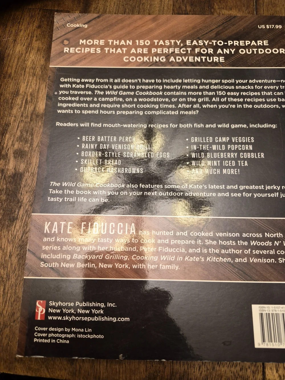 The Wild Game Cookbook by Kate Fiduccia - Brown & Black Cover
